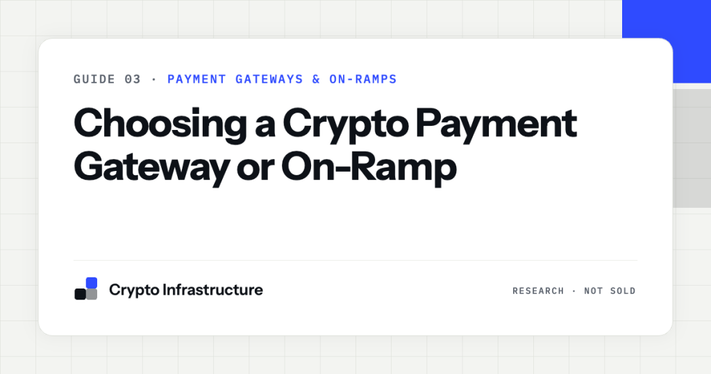 Choosing a Crypto Payment Gateway or On-Ramp